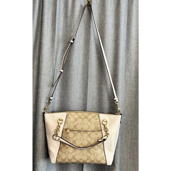 Coach Kacey Satchel Colorblock/Blocked Signature Canvas - Picture 9 of 16